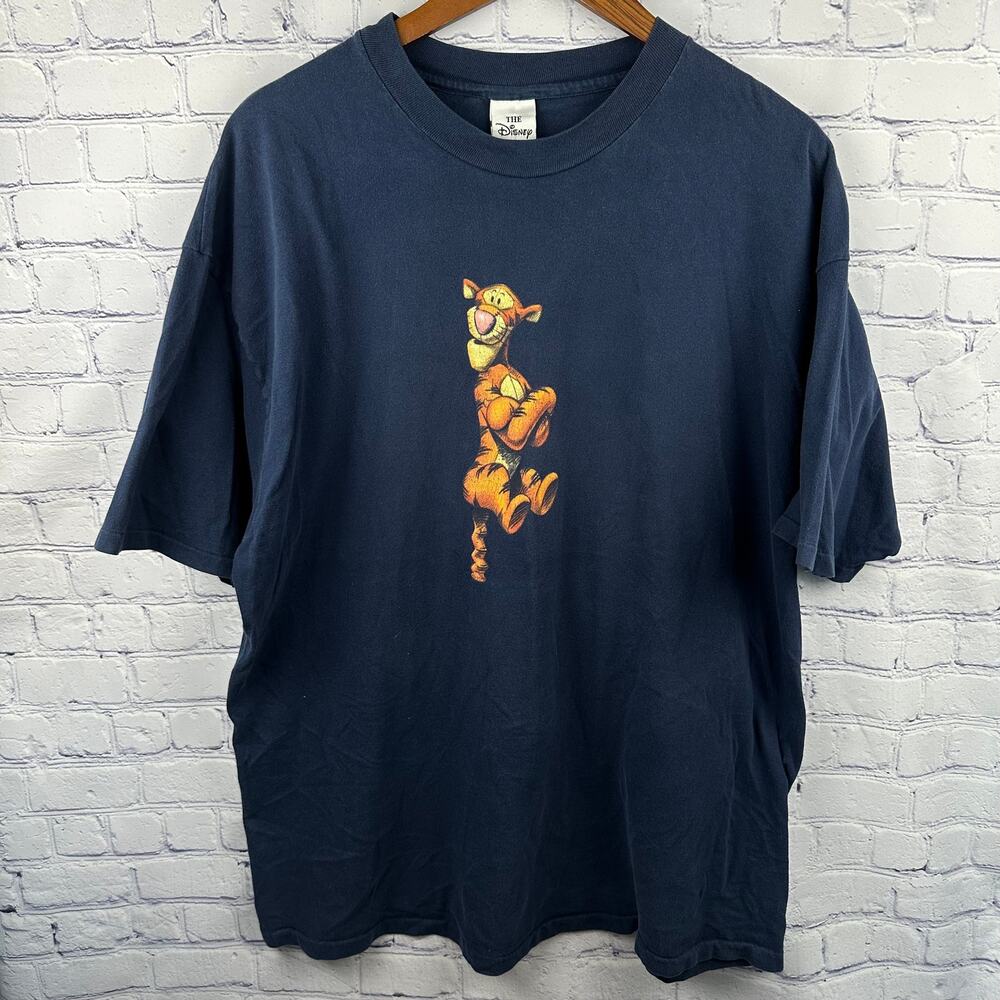 Vintage The Disney Store Tigger Winnie the Pooh Navy T-Shirt XXL